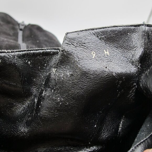 Norma B black suede ankle boots with gold accent and 3 inch heel 9N - Picture 6 of 7